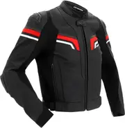Richa Matrix 2 perforated Motorcycle Leather Jacket, black-white-red, Size 56 for Men Black White Red