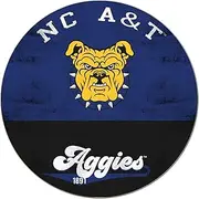 KH Sports Fan North Carolina A&T Aggies Multi-Color Retro Circle Sign, 20x20 Inches, Aggies Decor for Dorm, Fan Cave, Living Room; Display Your Team Spirit with This North Carolina A&T Aggies Wall Art