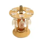 Wine Storage Rack Bamboo Elegant Design Holder Glass for Countertop Display
