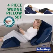 Wedge Elevation Pillow Memory Foam Leg Raiser Neck Back Support Cushion Headrest