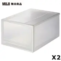 在飛比找momo購物網優惠-【MUJI 無印良品】PP收納盒/大/2入