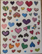 Valentine's Day Stickers Scrap booking Valentines Day awesome colorful hearts