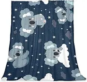 Fleece Blanket, Fleece Throw Blanket for Couch, Throw Blankets, Koala Cartoon Animal, Fluffy Comfy Fleece Blankets