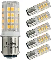 Bayshe 12V BA15D DC Bayonet Double Contact Base LED Bulb 3W 300Lm AC10-18Volt & DC10-30 Volts Light,30watt Halogen Equivalent,Interior RV Camper Marine Boat Trailer Lights-Pack of 5