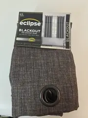 Eclipse Rowland Blackout Single Curtain Panel Heather Charcoal 52" x 63"