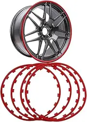 Car Wheels Wheels Protector, Tire Rim Guard(4 Pcs / 16-20in), Car Wheel Rim Protector Ring, Car Vehicle Wheel Rims Protectors Decor Strip,Modified Wheel Rims,Yellow-16in(Red,18in)