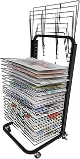 Art Drying Rack,Single-Layer Foldable Metal Art Classroom Drying Rack,Suitable for Engineering Drawings,Paintings and Printed Matter (25 Shelves)