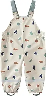 [SEVEN BB] Children's Rain Trousers Boys Rain Dungarees Girls Windproof and Waterproof Waistband Trousers 12 Months - 8 Years, Geometric Pattern, 1-2 Jahre