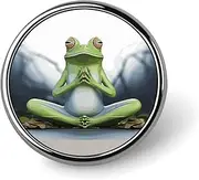 [FZMVSQH] Funny Yoga Frog Printed Round Button Pin Badges Metal Pinback Buttons 1 Inch Pins for Hat Shirt Clothing Bags Decoration, Circular, Aluminum, Circular, Aluminum