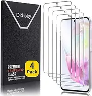 [Didisky] [4 Pack] Tempered Glass Screen Protector for Samsung Galaxy A35 5G, Anti Scratch, 9H Hardness, No Bubbles, High Definition, Case Friendly, Transparent