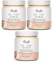 De-Tan Face Scrub,Tan Removal Face Scrub for Glowing Skin Scrub All Skin Types Scrub 100 gm Pack Of 3 Jar 300gm