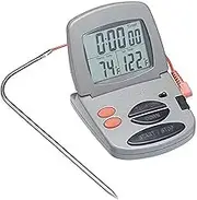 Taylor Pro in Oven Digital Meat Thermometer, Accurate Multi-Functional Food Cooking Probe with Digital Kitchen Timer, Great for Meat and BBQ, Plastic/Stainless Steel Grey,Grey