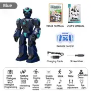 Blue Kid Toy Charge Remote Control Intelligent Gesture Voice Electric Robot Gift