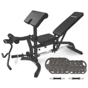 CORTEX BN-11 Exercise FID Bench + 79kg Standard Tri-Grip Weight Plate and Dumbbell Package