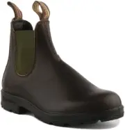 Blundstone 519 Unisex Leather Chelsea Boots In Brown Olive UK Size 3 - 7