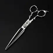 Hair Cutting Scissors, 6.8inch Steel Silver Scissor Cross Cutting Barber Haircut Shears Hairdresser Scissors