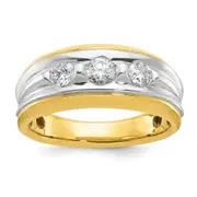 14k Two-tone Gold Men's 3/4 carat Diamond Complete Ring