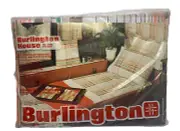 Vintage BURLINGTON HOUSE Cal King Fitted Sheet Made In USA No Iron Percale Plaid