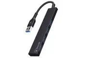 Bonelk Long-Life USB-A to 4-Port USB 3.0 Ports Slim Hub Adapter Connector Black