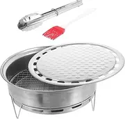 TOYANDONA 1 Set Portable Grill Stainless Steel Bbq for Outdoor Camping Home Use Space Saving Design Multi Functional Barbecue Grill for Leisure Cooking Easy to Store Bbq