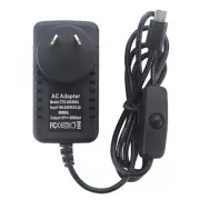 DC 5V 3A Power Supply Adapter for Raspberry Pi 4 400 USB-C On/off Switch Cable