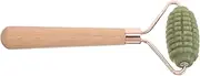 FRCOLOR Face Roller Handheld Tool: Single Head Jade Massager Facial Roller Precision Massage Tool With Wooden Handle For Relax Muscle Face Eyes Neck