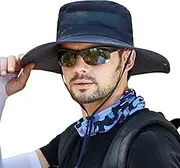 [Muryobao] Men's Boonie Hat Summer Sun Hat UV Protection Waterproof for Safari Fishing Cap