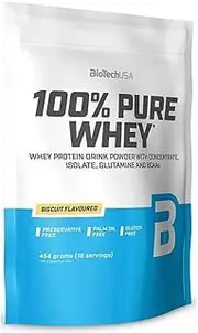 BioTechUSA 100% Pure Whey Protein Complex with/bromelain Enzyme, Amino acids, sweeteners and no Added Sugar, Palm Oil Free, 454 g, Chocolate-Peanut Butter