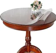 Clear Table Cloth 80cm 1m 120cm 140cm 150cm, Round PVC Plastic Table Cover Protector, Waterproof Transparent Table Protector Mat, Wipeable Clean Tablecloth for Coffee Table, Dining Table(Diameter 140c