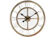 Willow & Silk Wooden 60cm White Round Roman Numerals Analogue Wall Clock