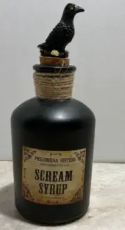Halloween Witchy Potion Bottle Scream Syrup Crow Top Holiday Home Table Accent