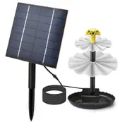 4W Solar Bird Bath Fountain 3-Tier Water Pump Set with Top Solar Powered Waterfall Feature for Birdbath Garden Backyard Pond Pool Outdoor Decoration