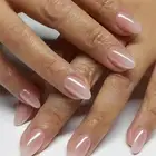KAVI' S 24Pcs French Tip Stick on Nails Light Color Press on Nails Nude Gradi...