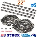6x Chainsaw Chain 22" Inch Bar Saw 86DL 325 058 For BAUMR-AG SX75 MTM 72SX 62SX
