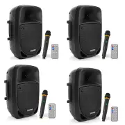 Pyle PSBT85A Bluetooth Portable Karaoke Speaker System w/ Wireless Mic (4 Pack)
