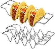 FIXOSHEE 3Pcs Stainless Steel Taco Holder Stand Oven Safe Taco Tray for Hard Shells Space Saving Design Stable Placement for Cooking and Serving Tacos at Home Gatherings