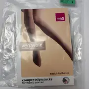 Medi Venasole Compression Socks Calf 20-30 mmHg Beige Sz Medium Closed Toe