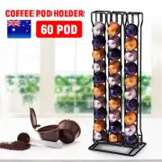 60 Coffee Pod Stand Nespresso Capsule Holder Chrome Tower Storage Rack AU Stock