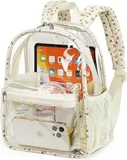 [BTOOP] Clear Mini Backpack Lightweight See Through Bookbag Small Transparent Bag for School Work Sports Stadium Security