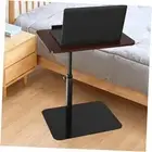 C Table for Sofa, 360 Swivel Small Side Table, Adjustable Height, Walnut Color