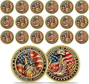 YGLLSSY 20Pcs Flame Boots Military Challenge Coin Veterans Bulk Eagle Flag Honoring Patriotic Thanks for Your Service Commemorative Token Appreciation Gifts for US Army Veterans