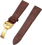 [FULNES] For IWC Bertofino Pilot Mark 20mm 22mm Watchband Alligator Genuine Leather Silicone Rubber Sole Watch Strap