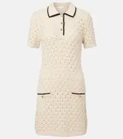 [Frame] Frame Bauble pointelle cotton polo dress AU 12 white