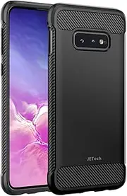 JETech Slim Fit Case for Samsung Galaxy S10e, Thin Phone Cover with Shock-Absorption and Carbon Fiber Design (Black)