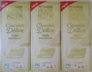 3 BARS MOSER ROTH WHITE CHOCOLATE DELICE TRUFFLE FILLED 5.3 OZ BAR