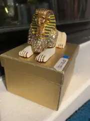 BRAND NEW! Bejeweled White Sphinx Trinket Box