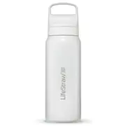 LifeStraw Go 2.0 - 700ml Stainless Steel Water Filter Bottle - White