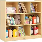 Bateso Toy Storage Organizer, 3-Shelf Montessori Bookshelf, 8-Section Kids Bookshelf, Wooden Storage Cabinet for Classroom, Kids Bookcases and Toddler Toy Shelf for Kids Room, Playroom, Nursery
