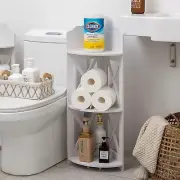 3-Tier Corner Shelf Stand - Waterproof Toilet Paper Rack Bathroom Organizer