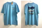 Quicksilver Men Cotton Waterman Fish Graphic T-Shirt Tee Light Blue M